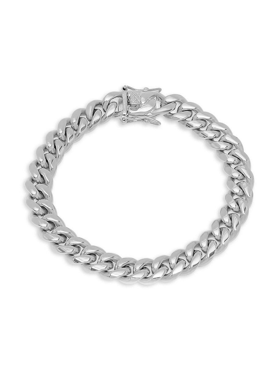 Anthony Jacobs Stainless Steel Miami Cubanlink Bracelet in Natural Lyst