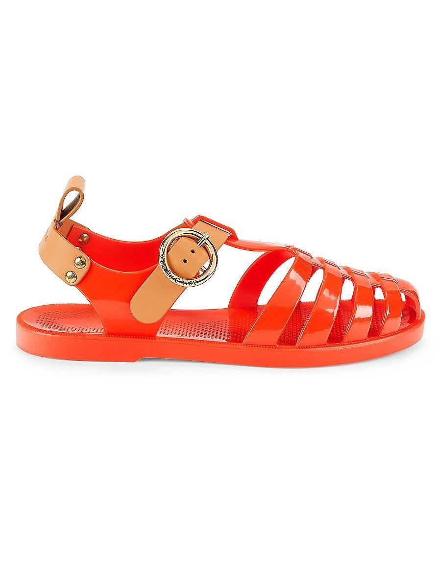 See By Chloé Caged Sandals in Red | Lyst