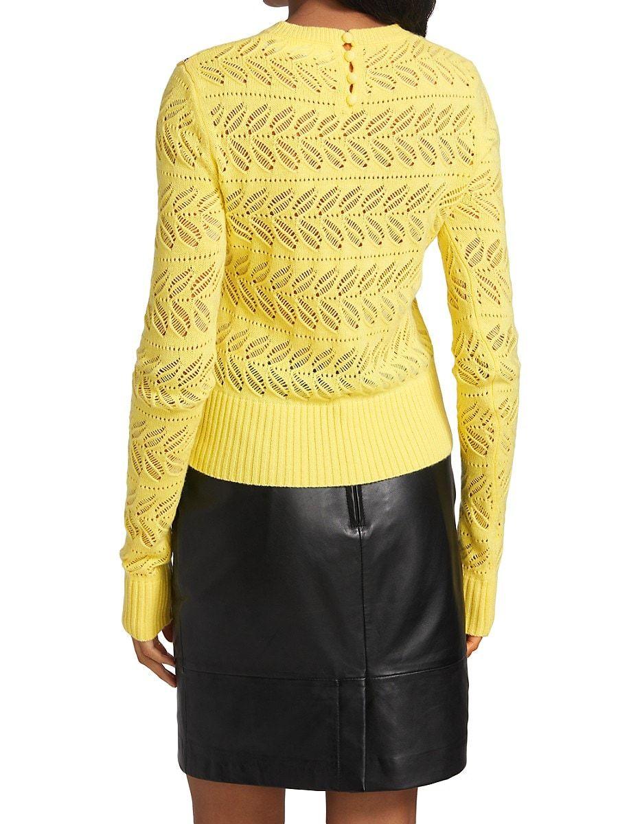 Sportmax Briose Leaf Pattern Sweater in Yellow | Lyst
