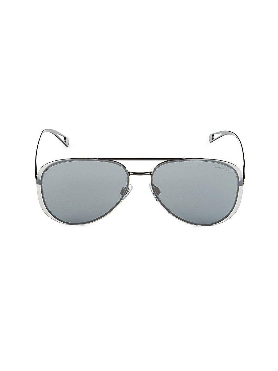 Giorgio Armani 60mm Aviator Sunglasses in Gray | Lyst