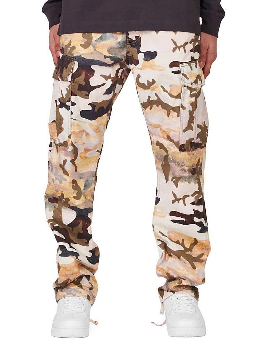 Purple Brand Graphic Camo-print Cargo Pants in Natural for Men