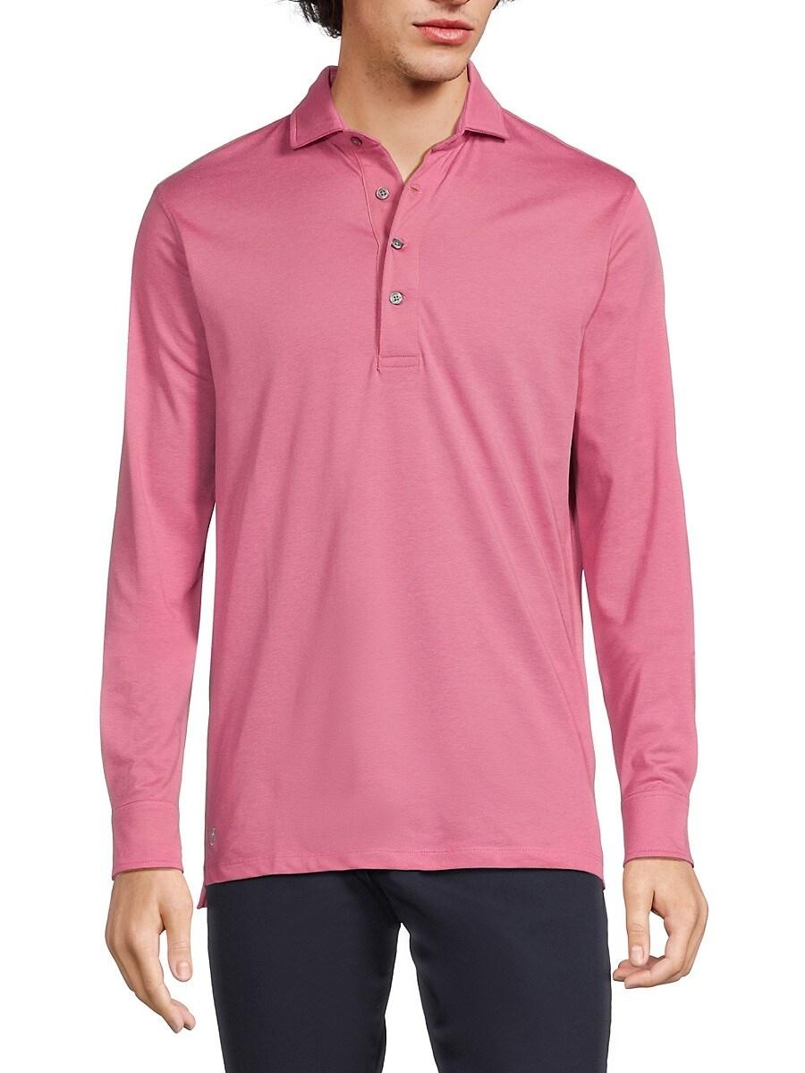 Pink long sleeve polo hot sale