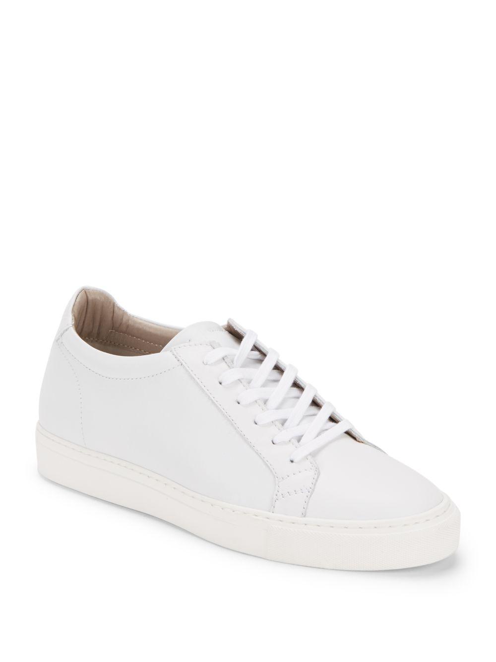 Saks Fifth Avenue Men's Collection Low-top Leather Sneakers - Sesame - Size 8.5 - Fall Sale
