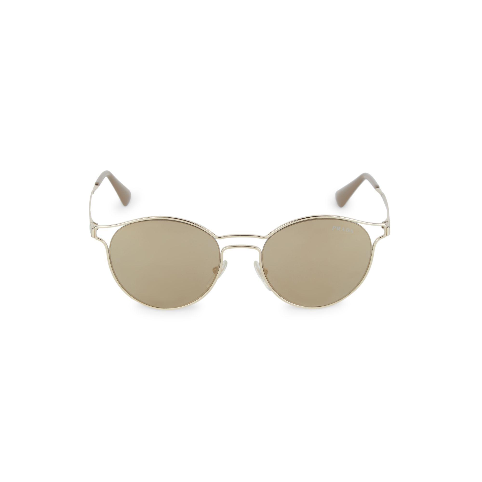 prada round mirrored sunglasses