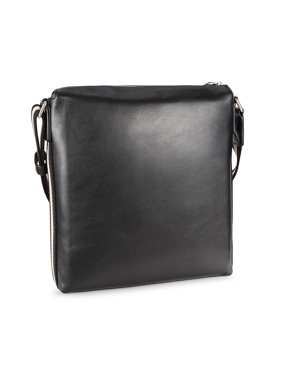 稀少 BALLY(バリー) Casbah Stripe-Strap Leather Crossbody Bag Bally Casbah Stripe-Strap Leather Crossbody Bag in Black for