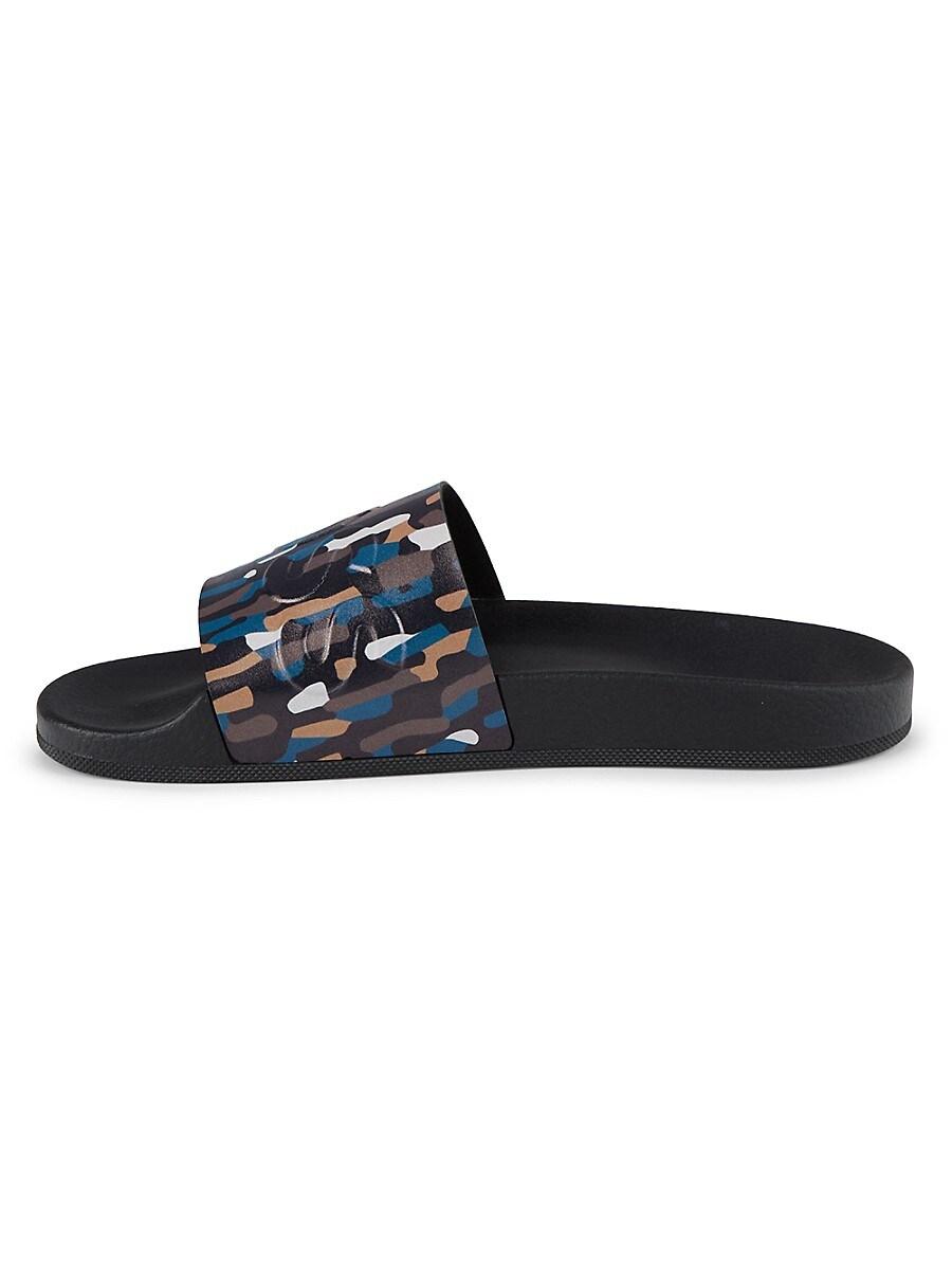BOSS Camouflage Logo Slides in Blue for Men Lyst UK