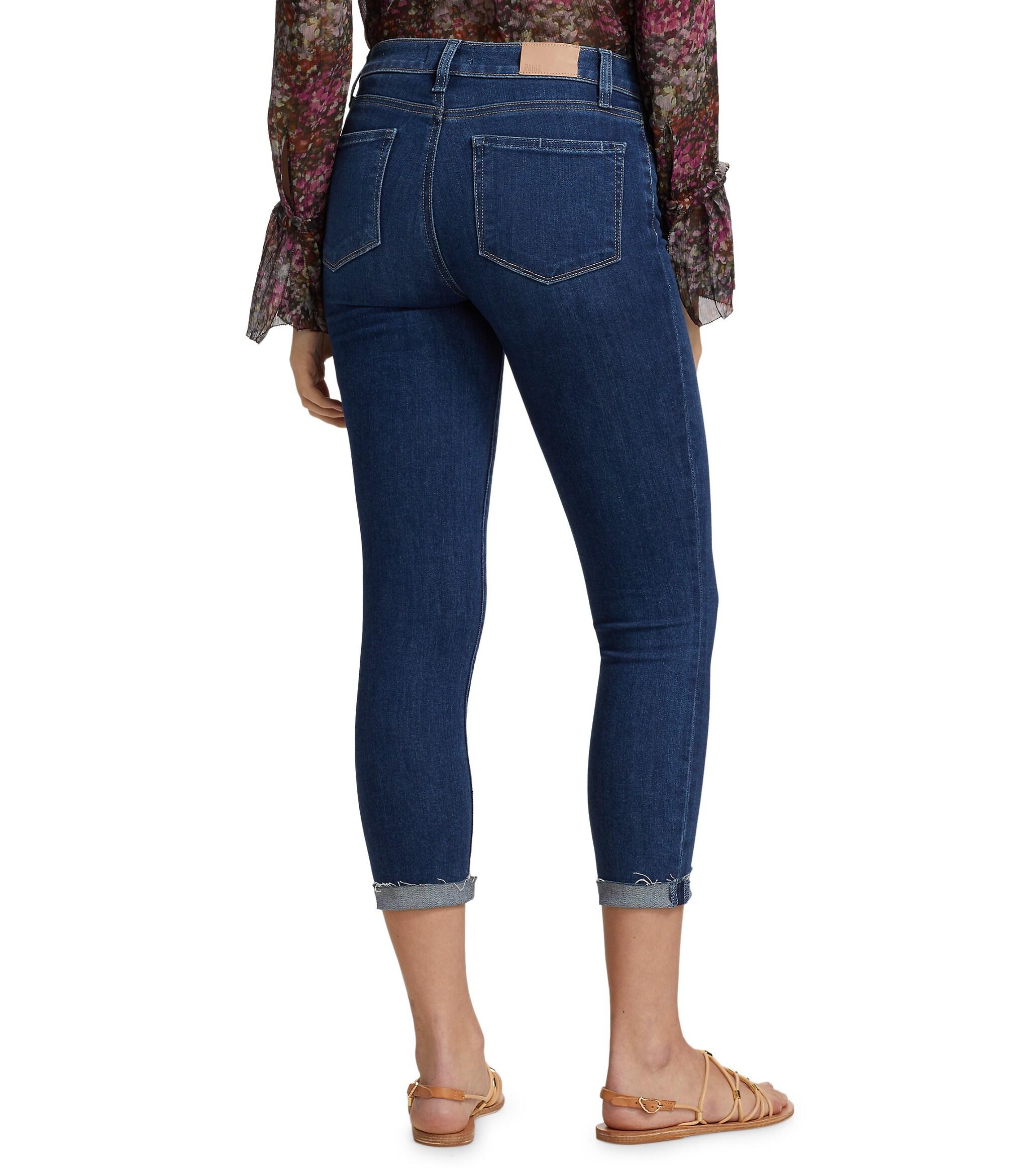 paige skyline crop raw hem skinny jeans