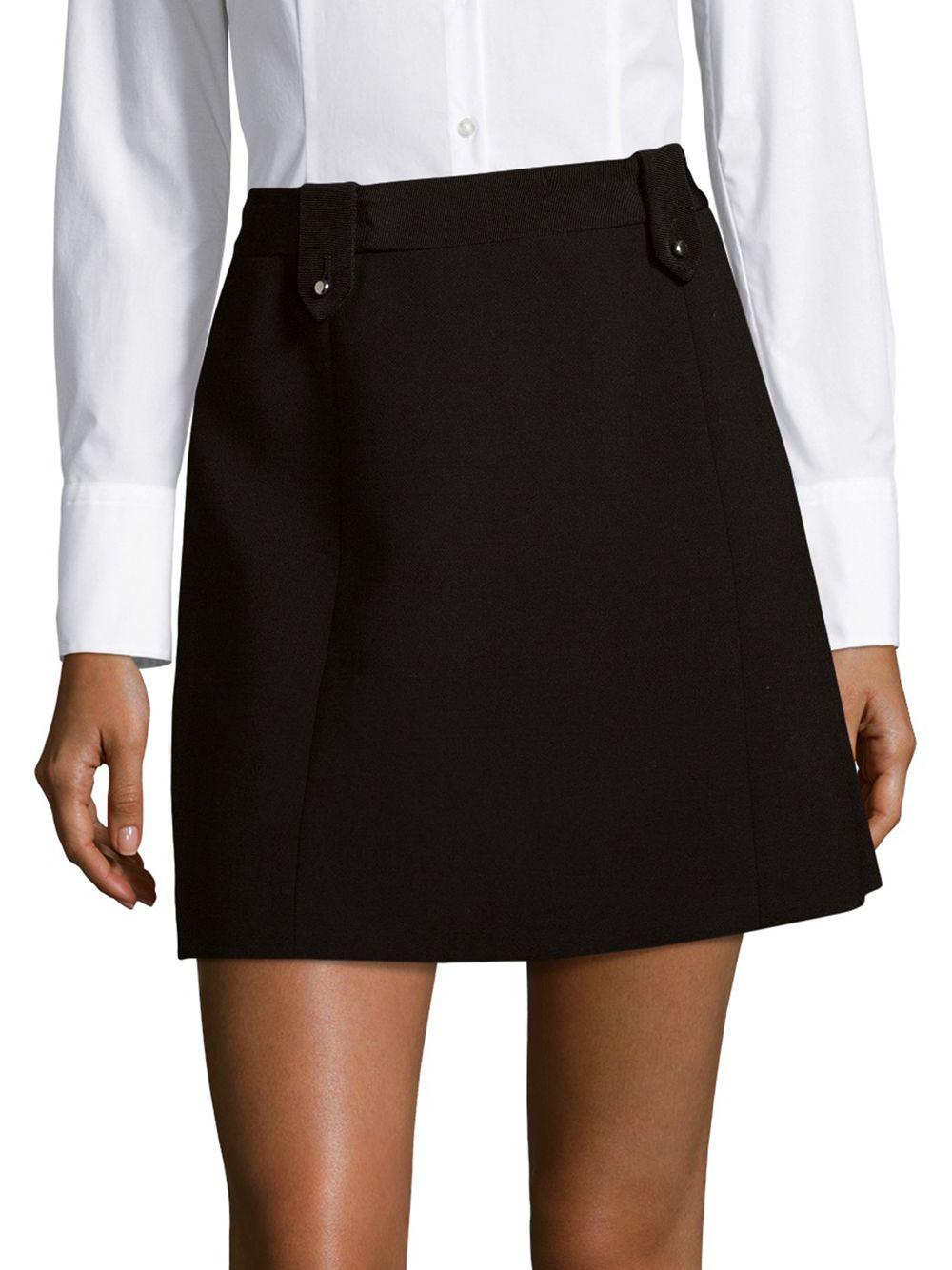 Prada Gonna Natte A-line Mini Skirt in Black | Lyst