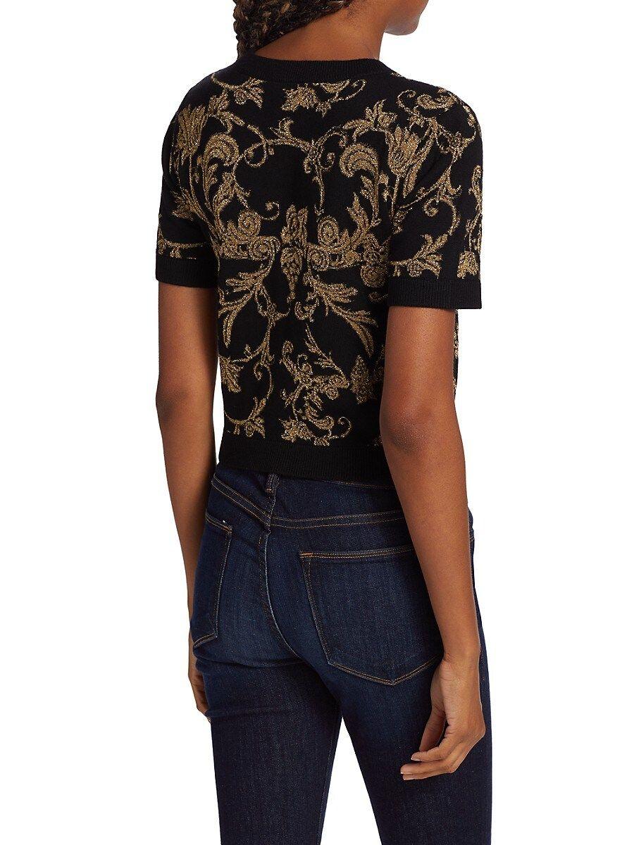 Alice and olivia ciara cropped best sale sweater