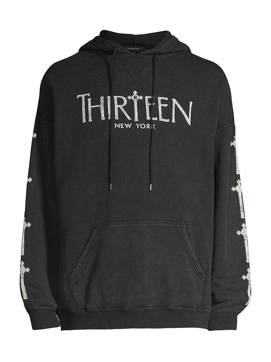 R13 Thirteen Gothic Logo Hoodie in Black for Men | Lyst