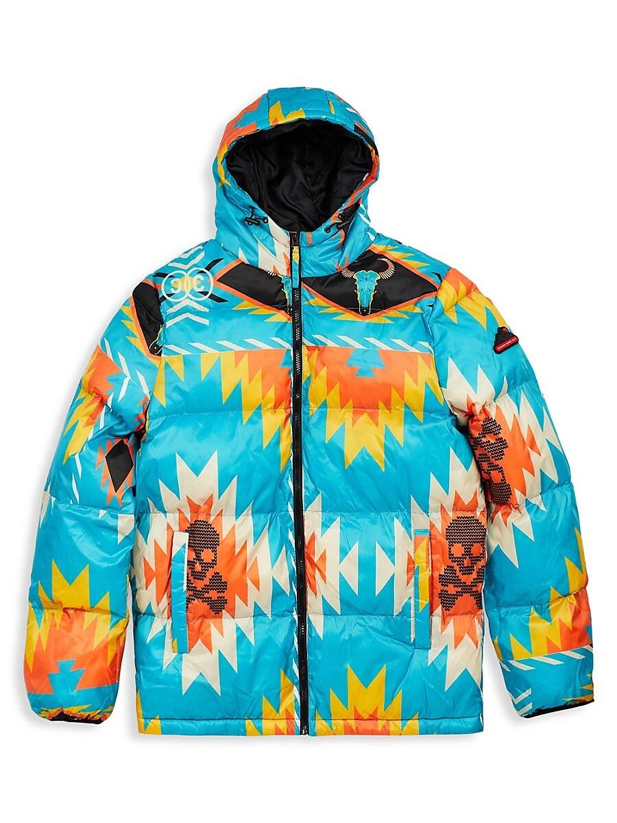 Reason Folk Hooded Puffer Jacket in Blue for Men Lyst UK