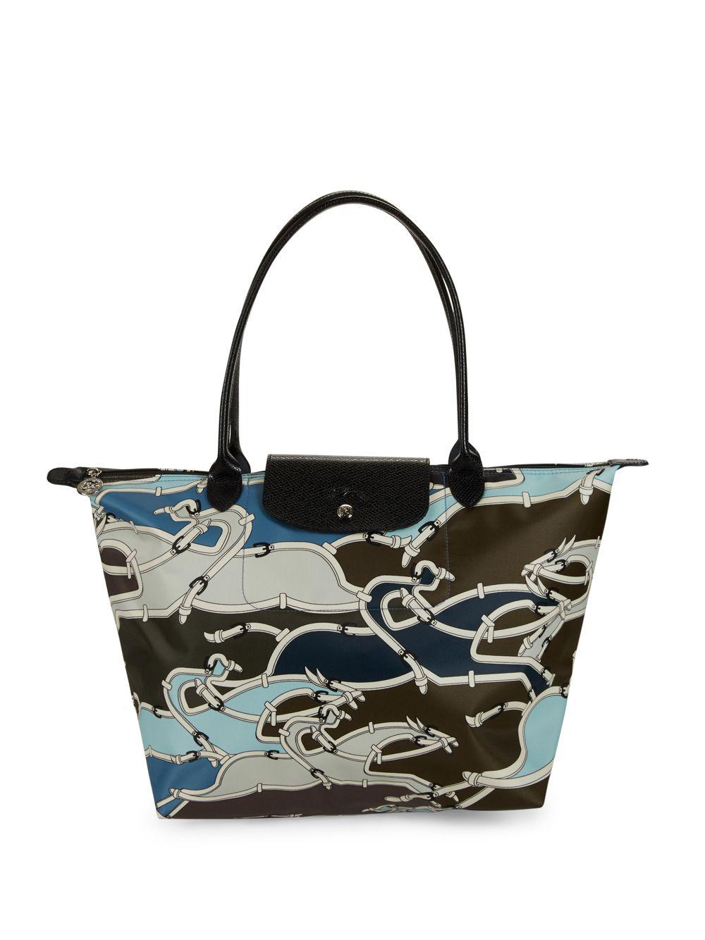 Longchamp Patterned Leather-trimmed 