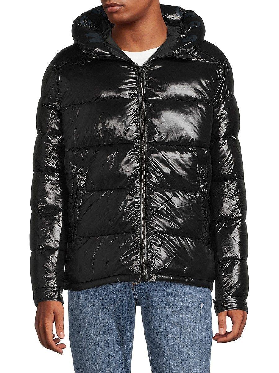 Michael Kors Maubeuge Midweight Hooded Puffer Jacket in Black for Men ...