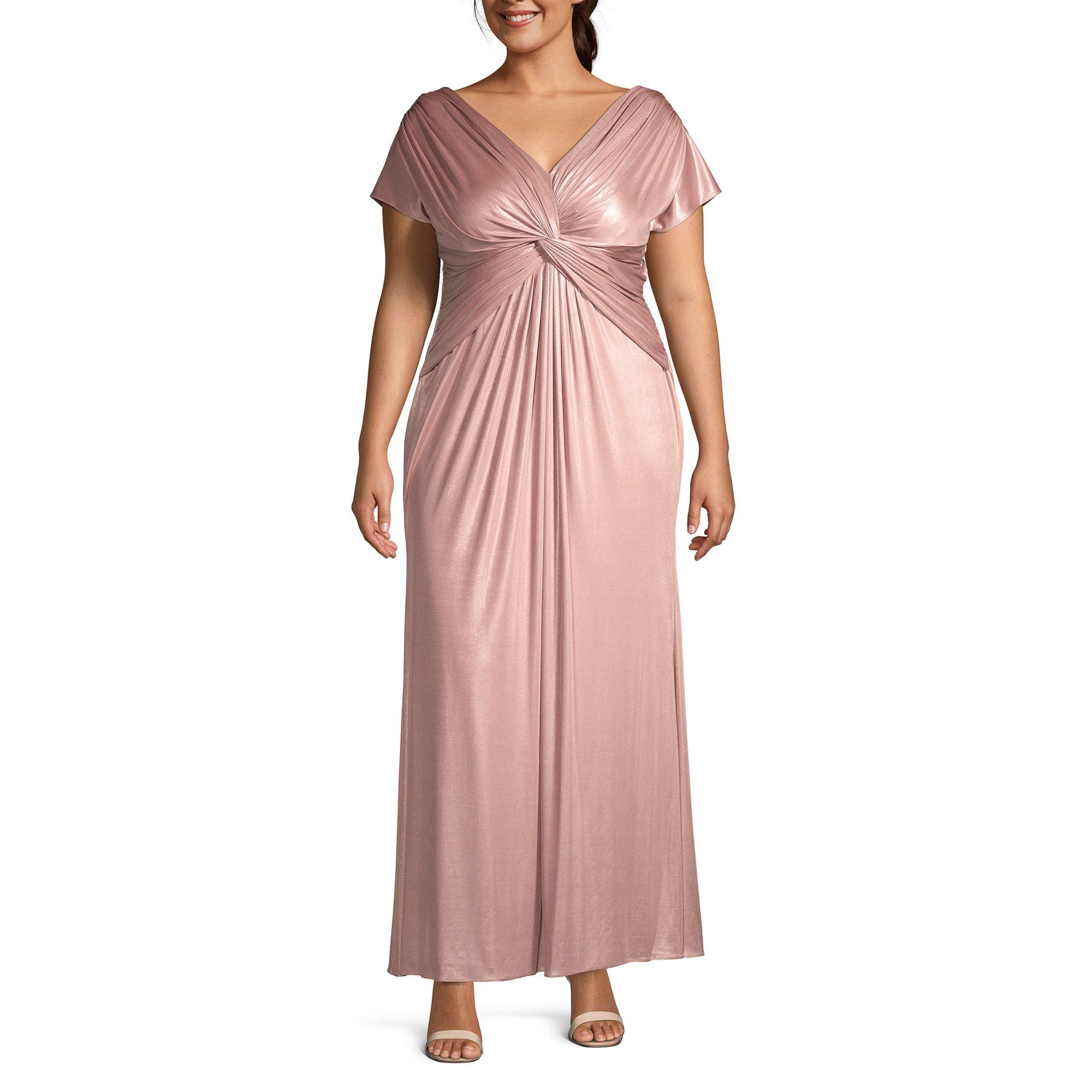 Adrianna Papell Plus Metallic Twist Front Gown in Pink Lyst