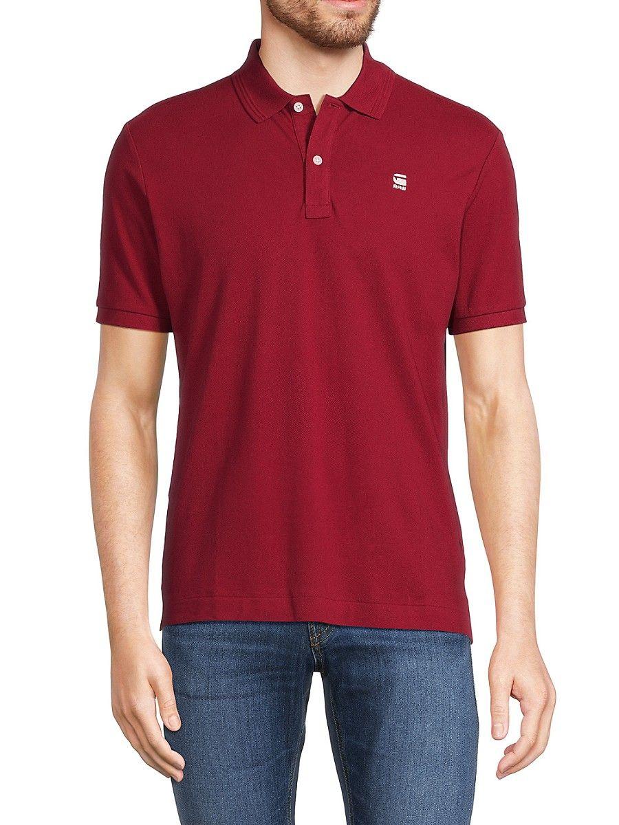 G-Star RAW Dunda Slim Fit Logo Polo in Red for Men | Lyst