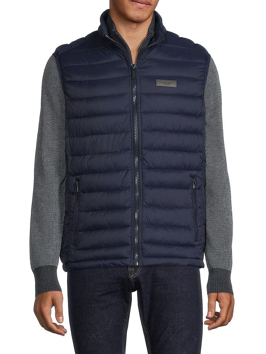 Michael Kors Athens Quilted Puffer Vest in Blue for Men | Lyst