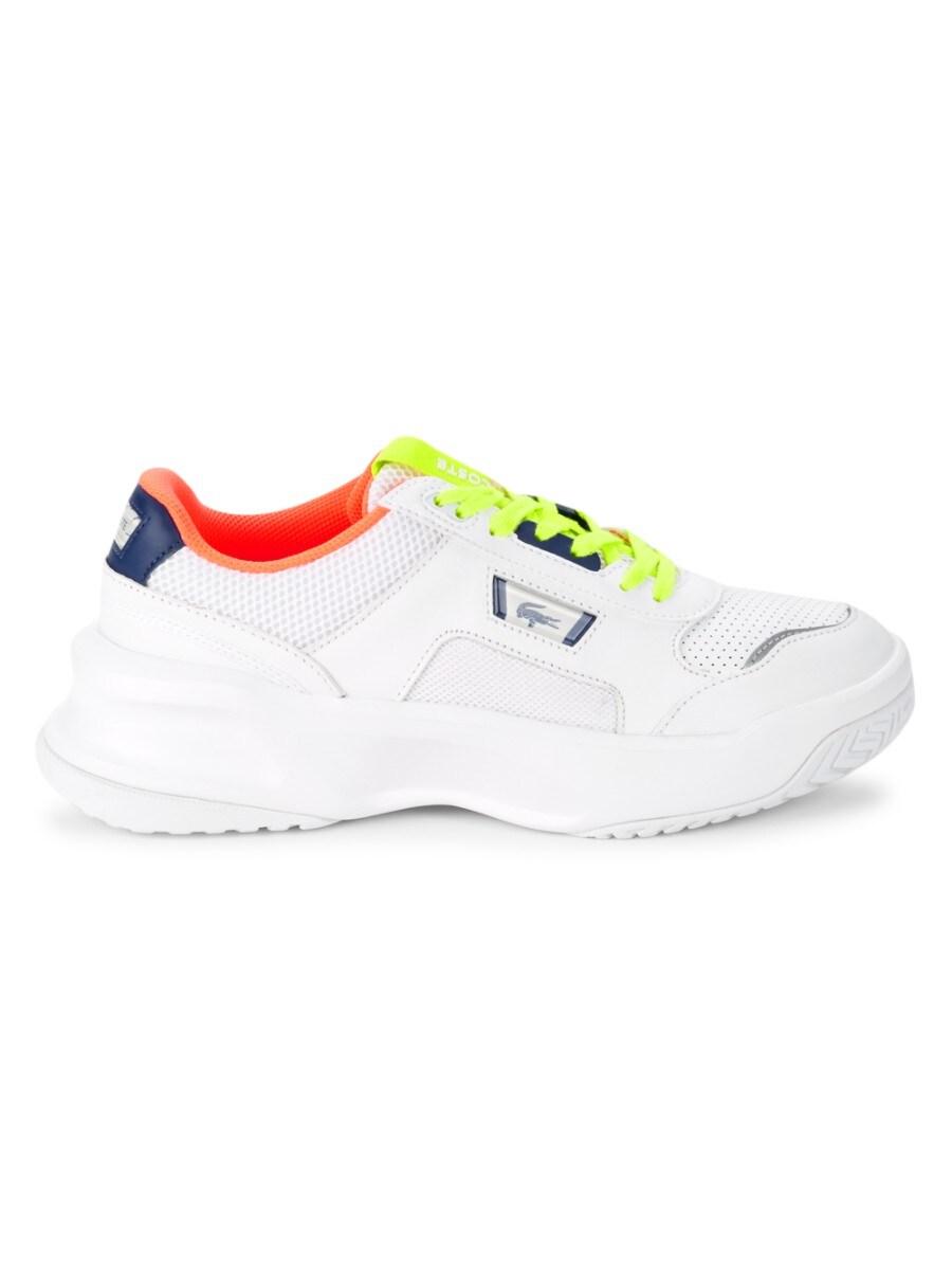 Lacoste Leather Ace Lift Colorblock Sneakers in White - Lyst