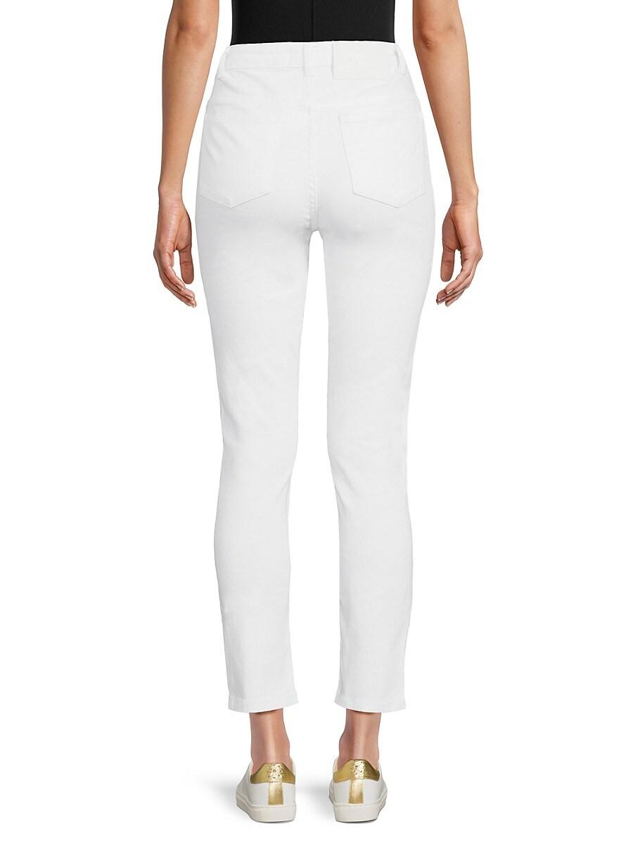 Class Roberto Cavalli High Rise Straight Jeans in White | Lyst