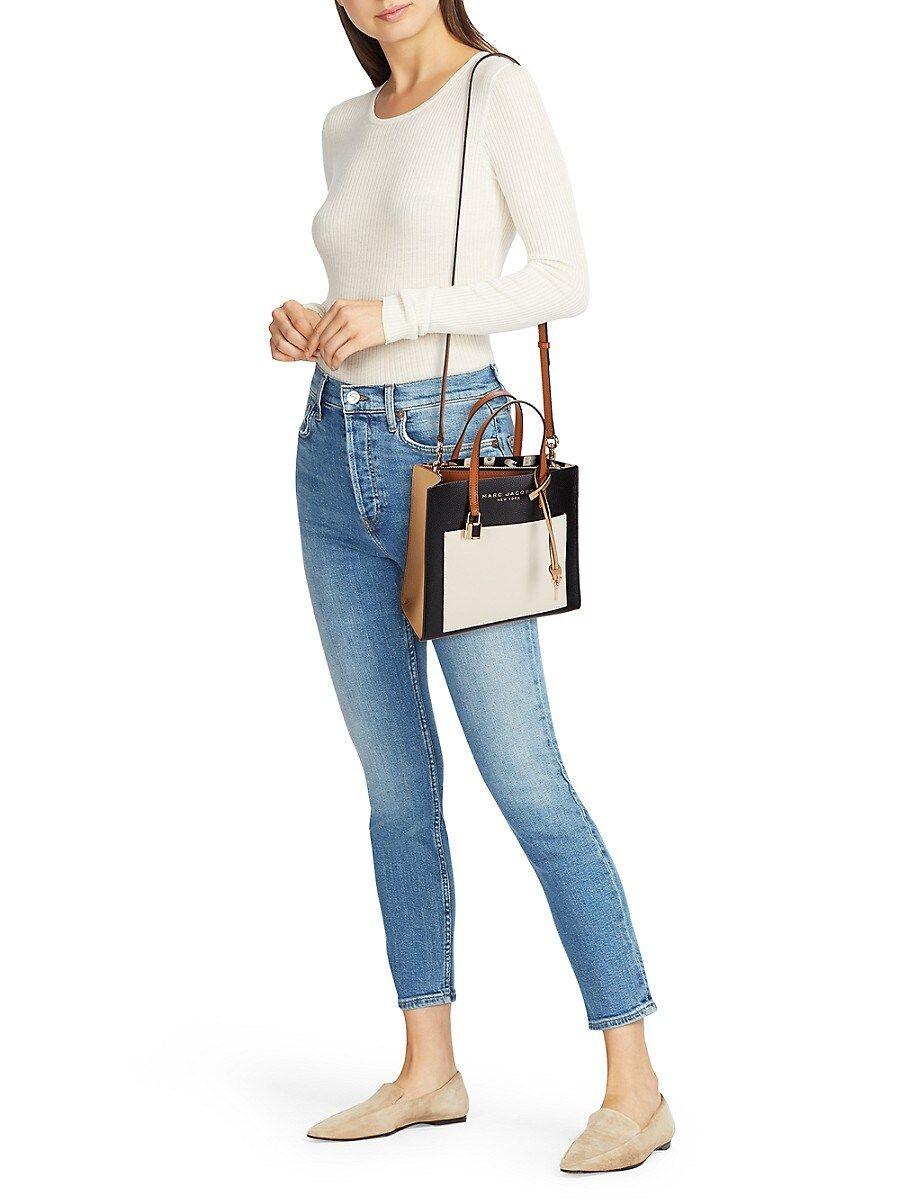 Marc Jacobs Mini Grind Signet Printed Leather Crossbody Tote