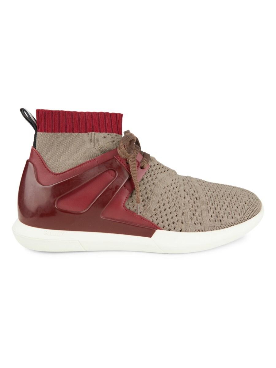 Bally Men's Avallo Knit \u0026 Leather Sock Sneakers - Snuff - Size 7.5 in Brown  | Lyst