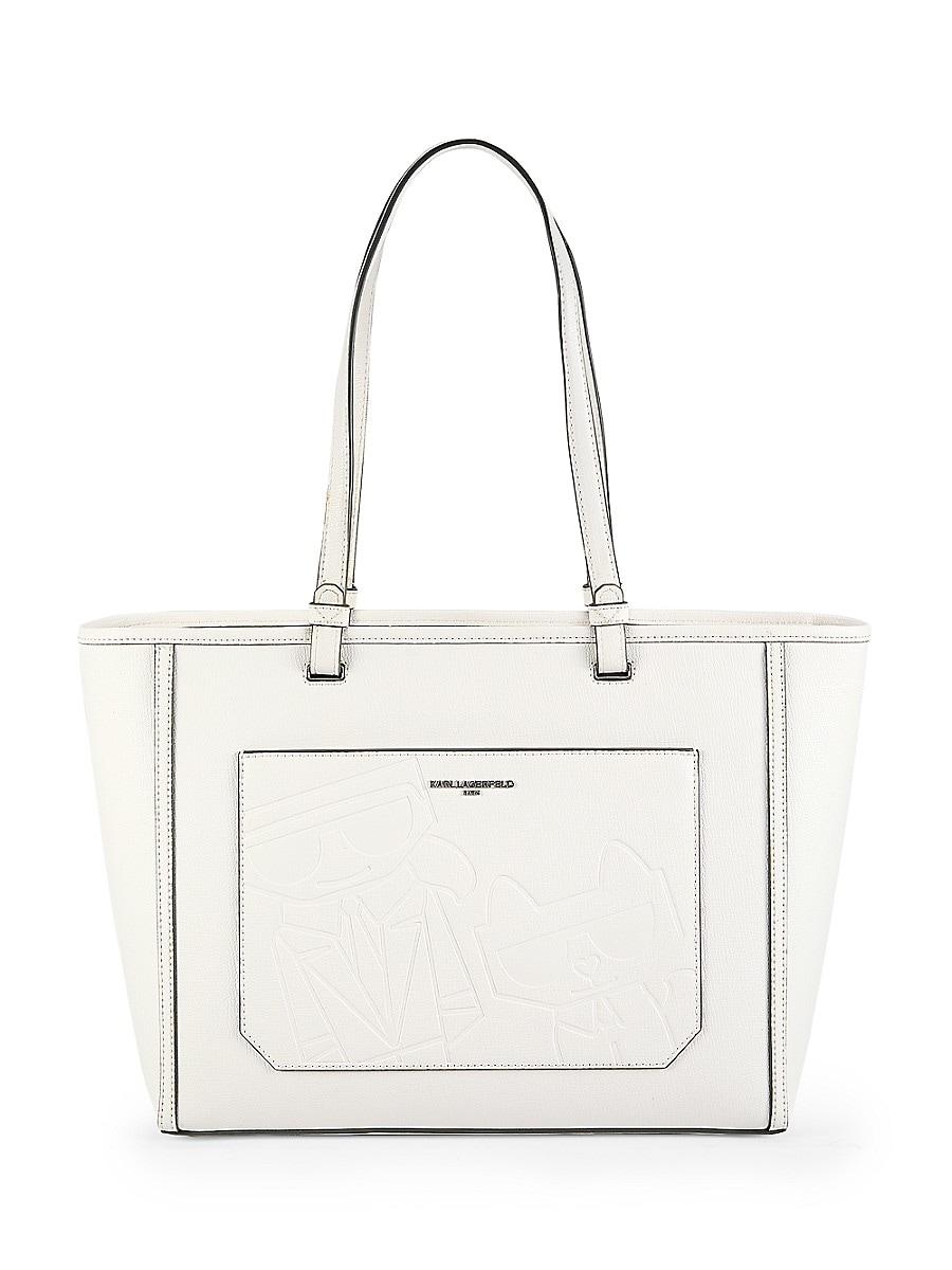 Karl Lagerfeld Maybelle Logo Tote in White Lyst UK