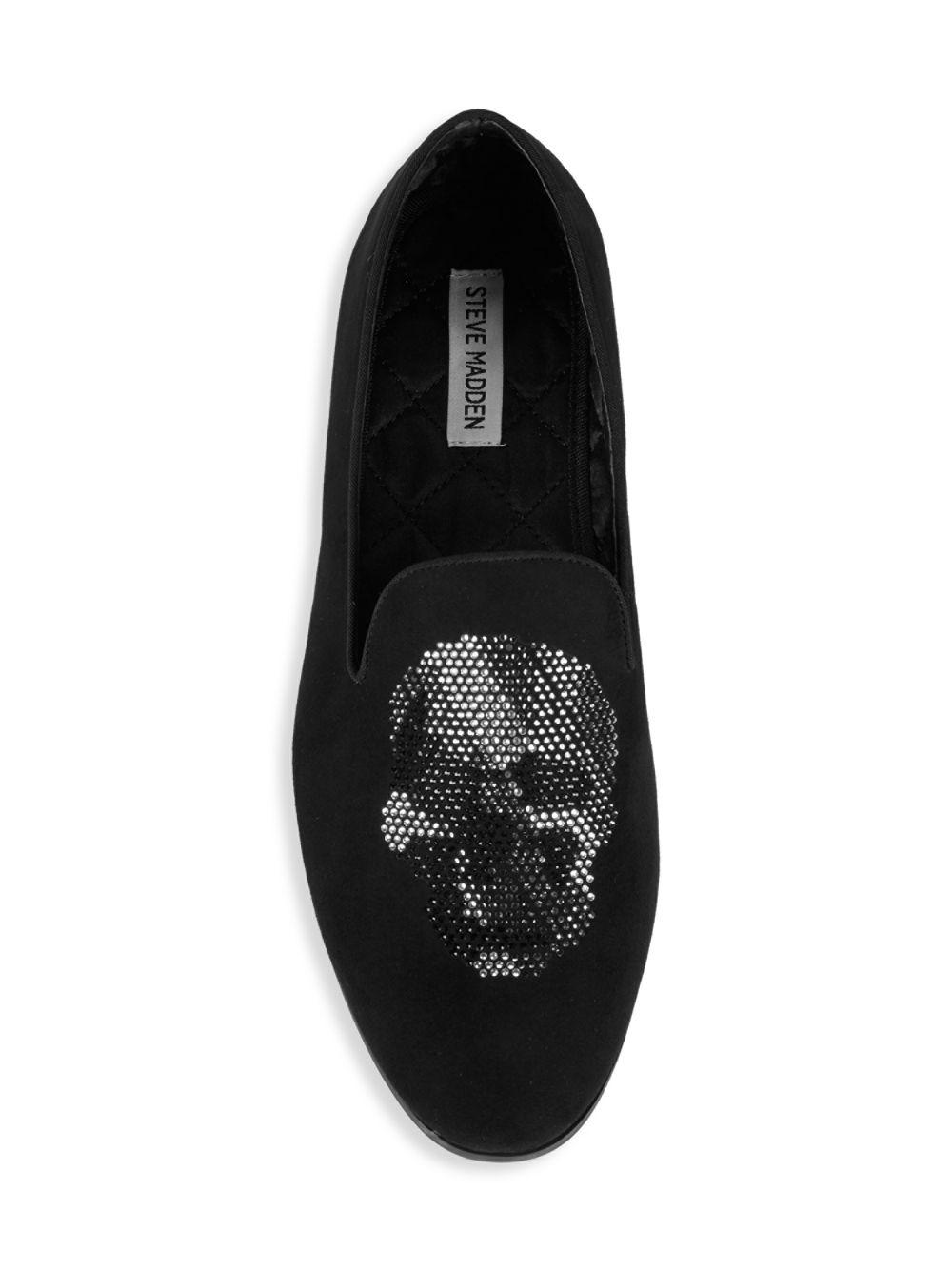 Steve Madden Raith Crystal Skull Loafers in Black for Men | Lyst