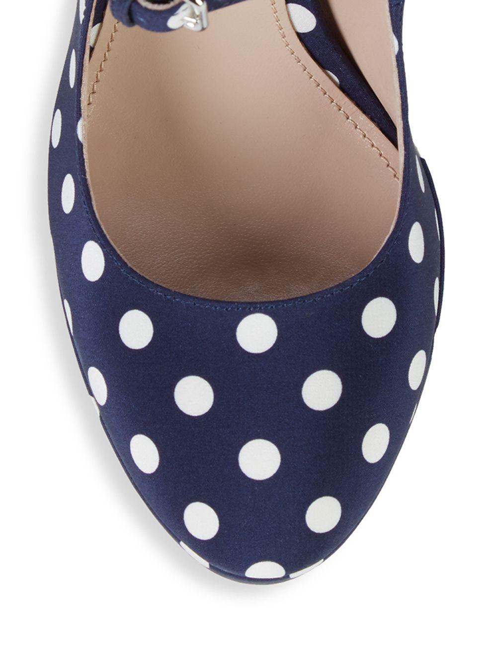 polka dot platform pumps