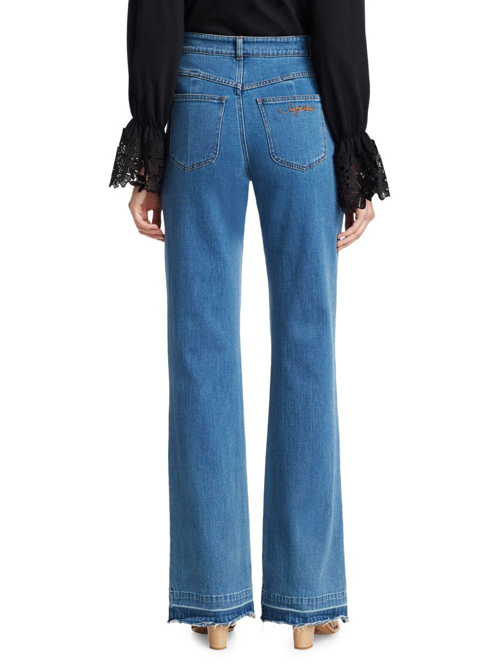 See By Chloé Denim High-waist Flare Jeans in Blue - Lyst