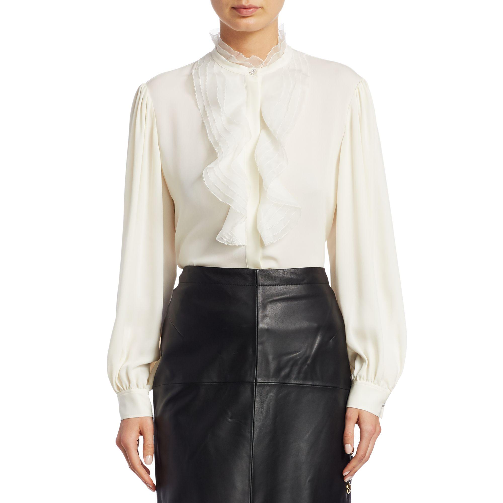 escada ruffle blouse