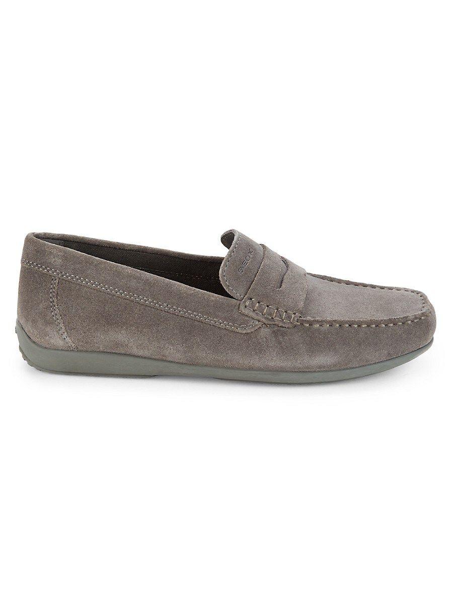 Geox U Ascanio Suede Penny Loafers in Gray for Men | Lyst