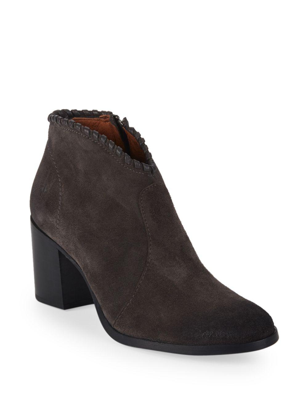 frye nora whipstitch suede bootie