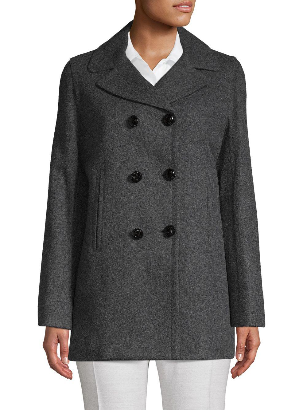 grey wool peacoat