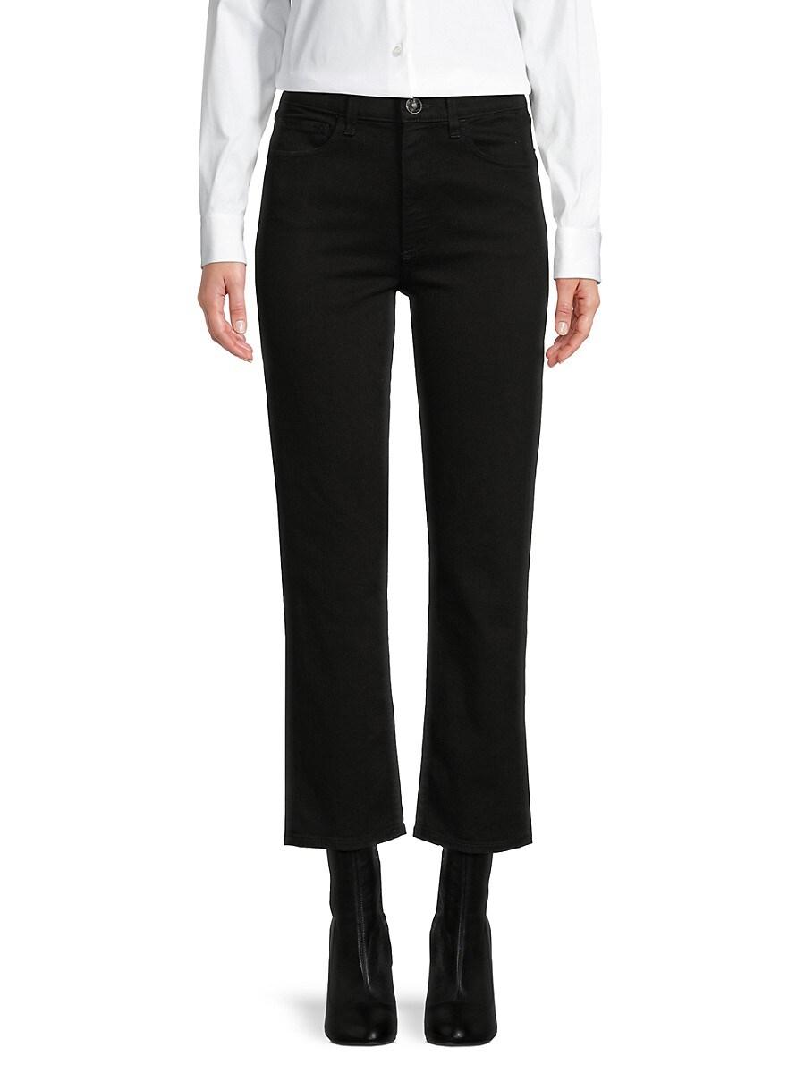 sally mineral wash cropped straight jeans | bone main image 1