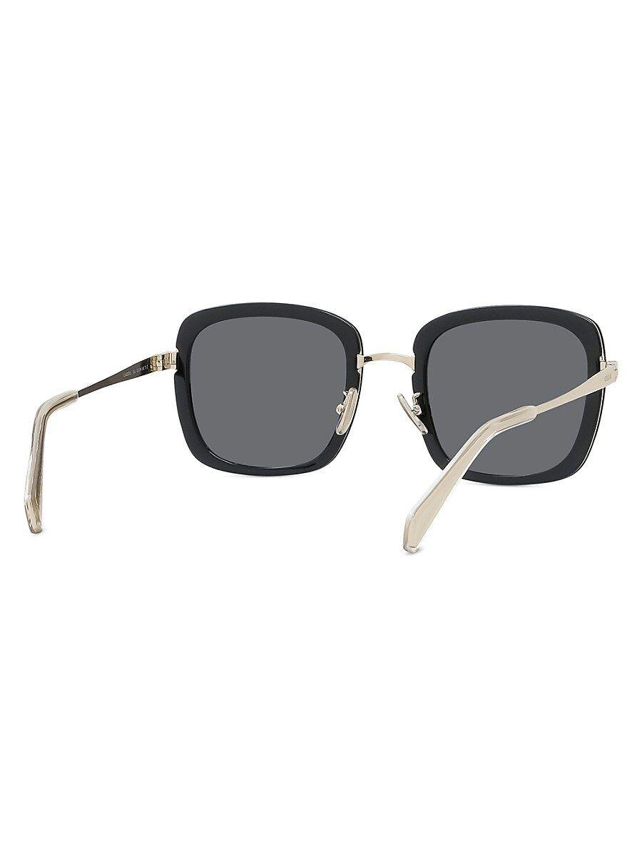 Celine Metal Combi 53mm Square Sunglasses in Black
