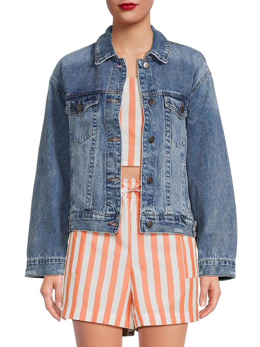 Kensie Oversized Denim Jacket in Blue Lyst Canada