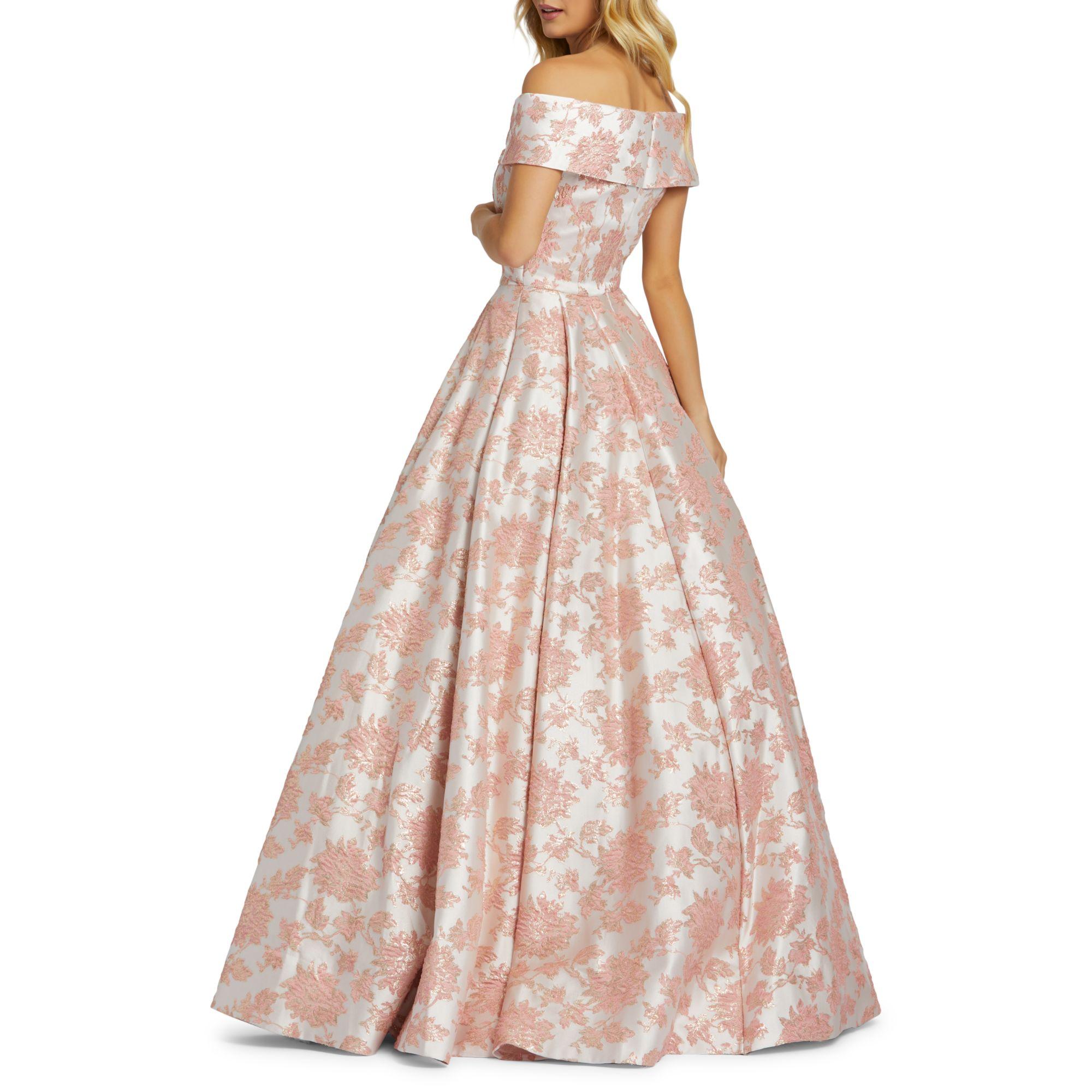 Mac Duggal Synthetic Floral Embroidered Ball Gown in Rose ...