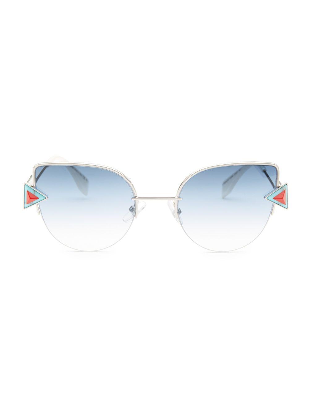 Fendi Rainbow 52mm Cat Eye Sunglasses in Blue