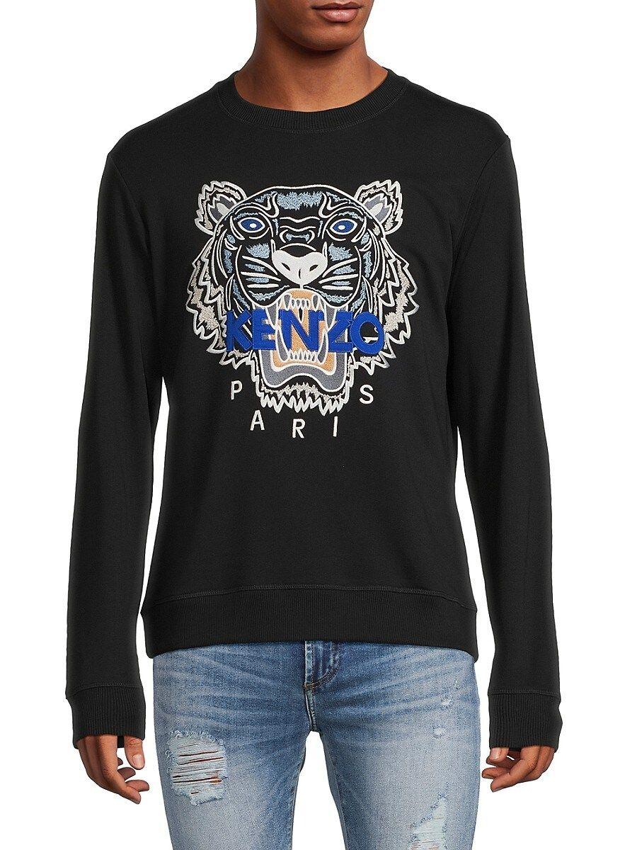 KENZO Tiger Embroidered Sweatshirt in Black for Men | Lyst