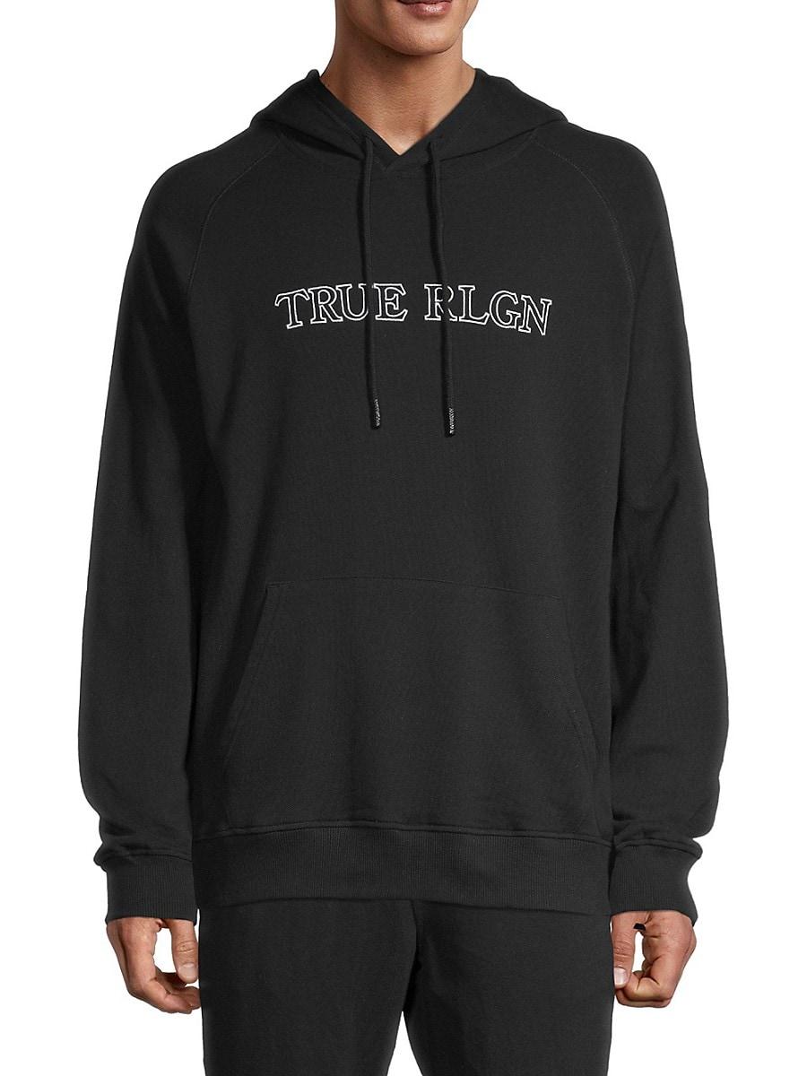 True Religion Cotton Raglan Logo Hoodie in Onyx (Black) for Men | Lyst