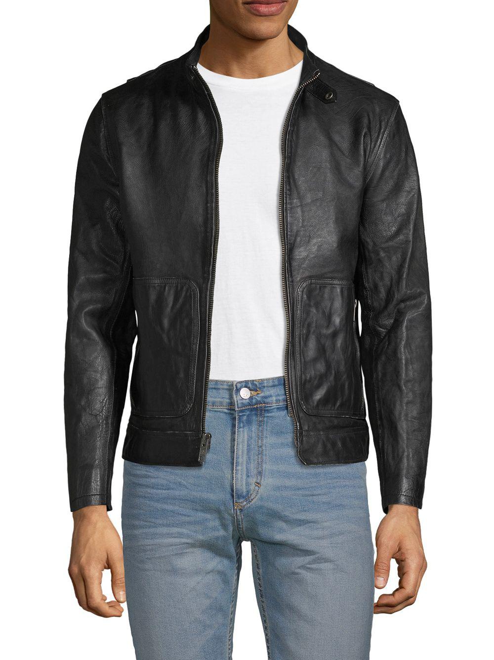 Lyst - Frye Textured Leather Jacket in Black for Men
