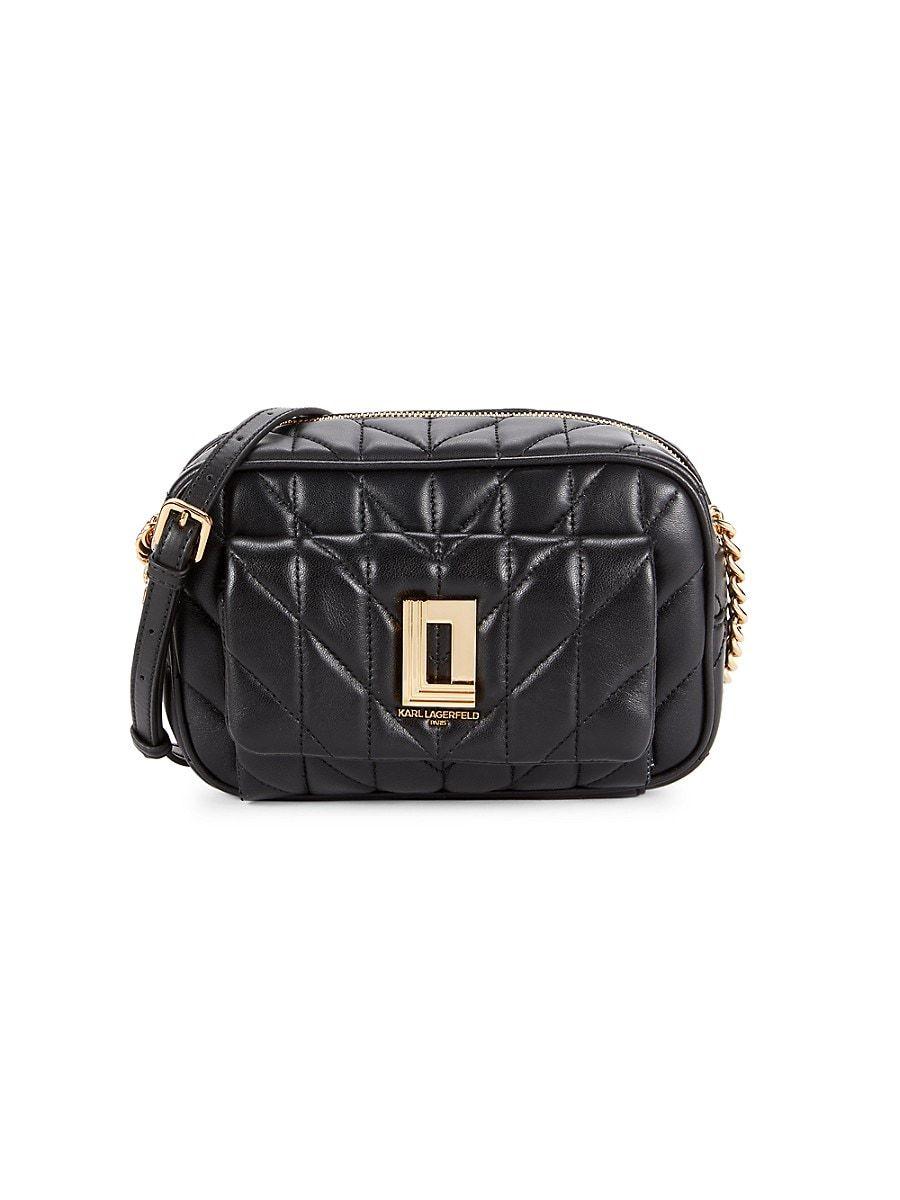 Karl Lagerfeld Lafayette Leather Quilted Shoulder Bag in Black Lyst