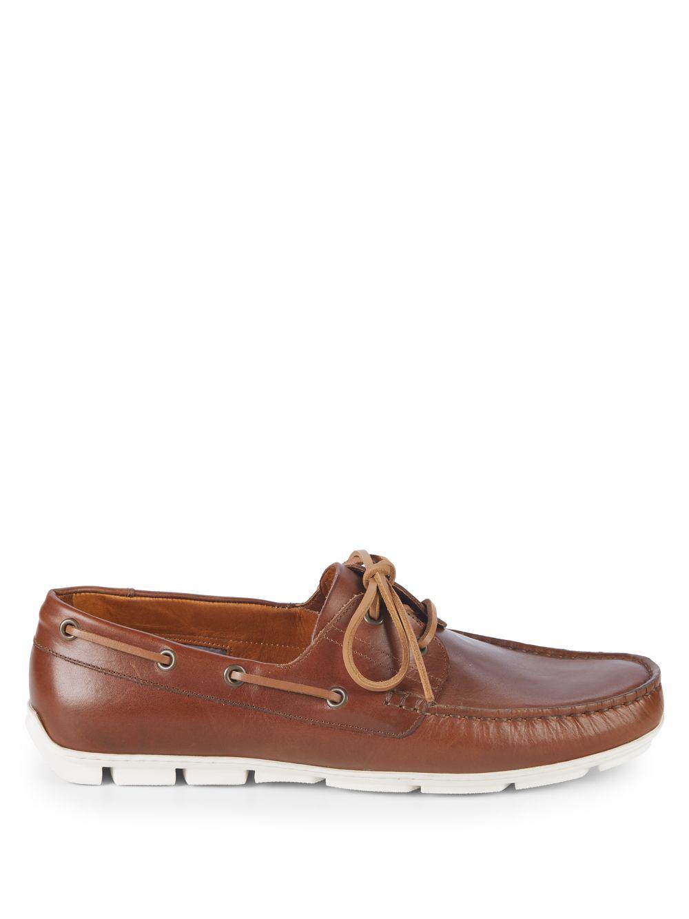 Vince Camuto Don Leather Boat Shoes in Caramel (Brown) for Men - Lyst