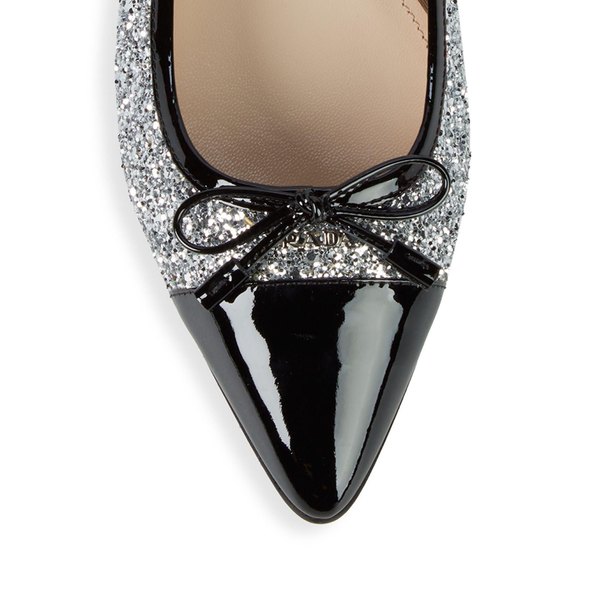prada glitter flats