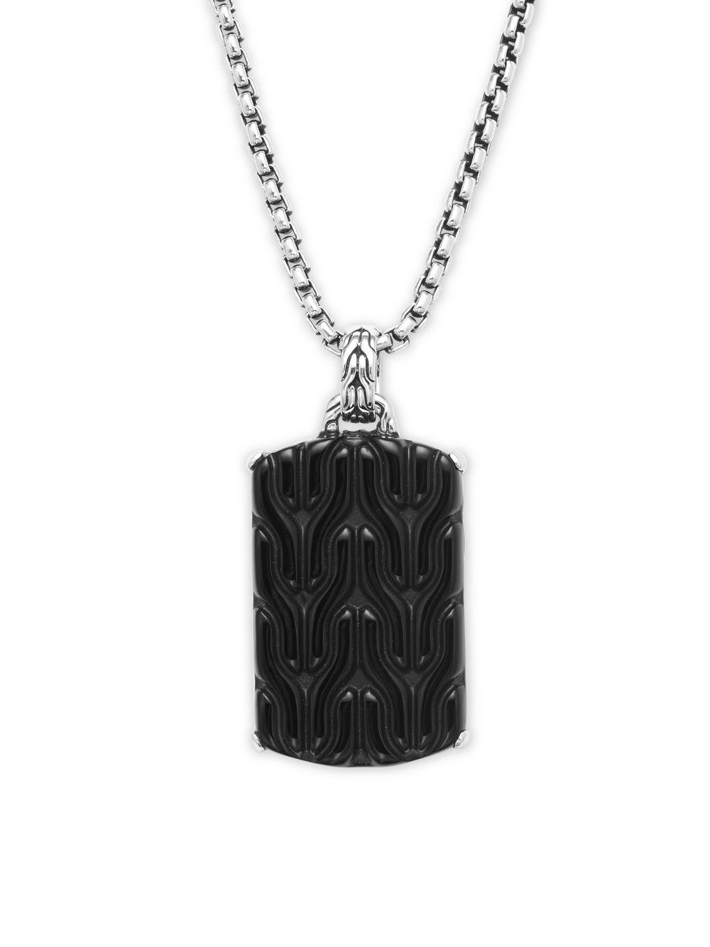 black onyx dog tag pendant
