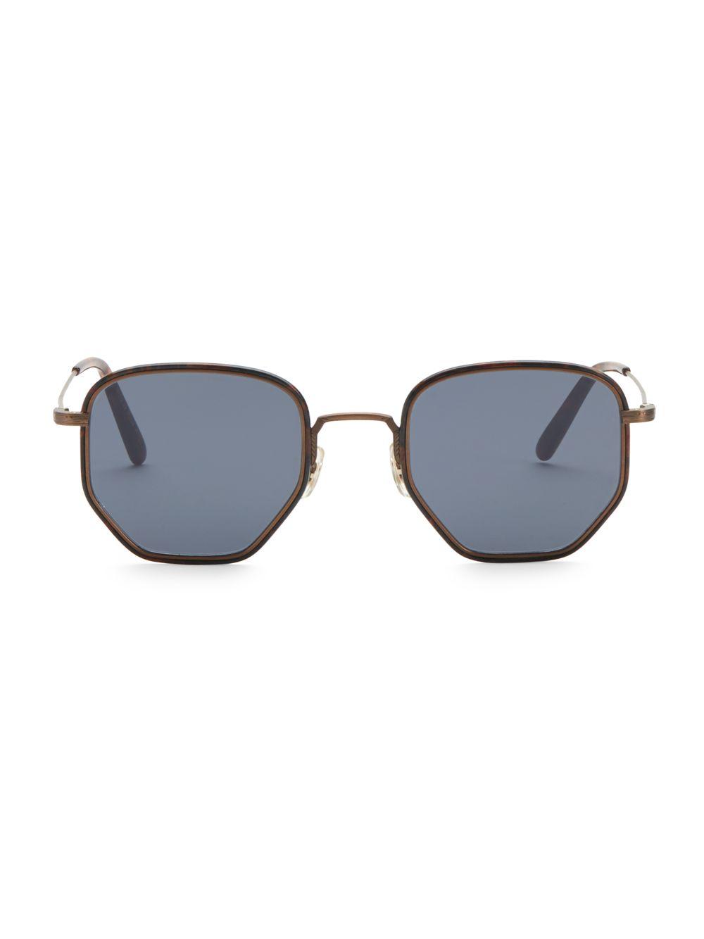 Oliver Peoples Alland 50mm Hexagon Sunglasses in Brown Tortoise (Brown ...