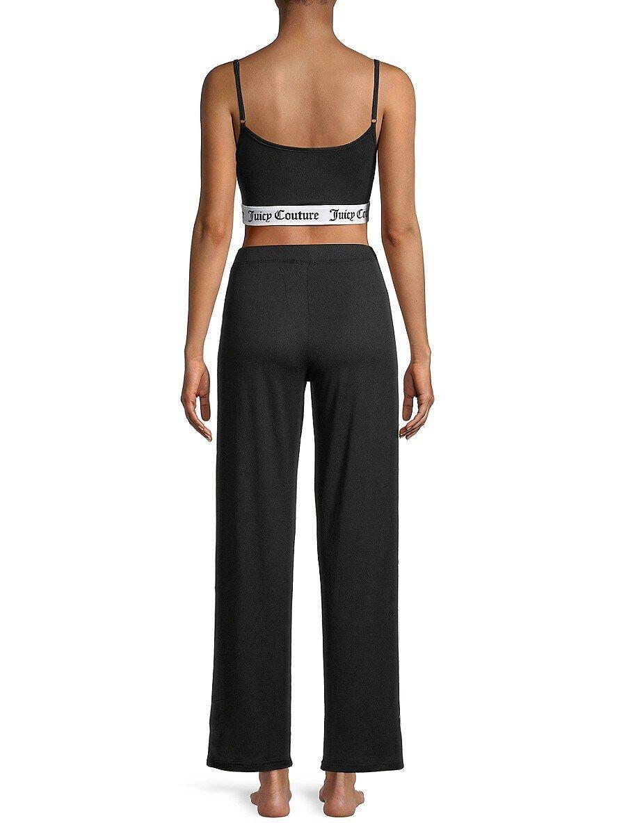 Juicy Couture Two-piece Logo-tape Lounge Set in Black | Lyst