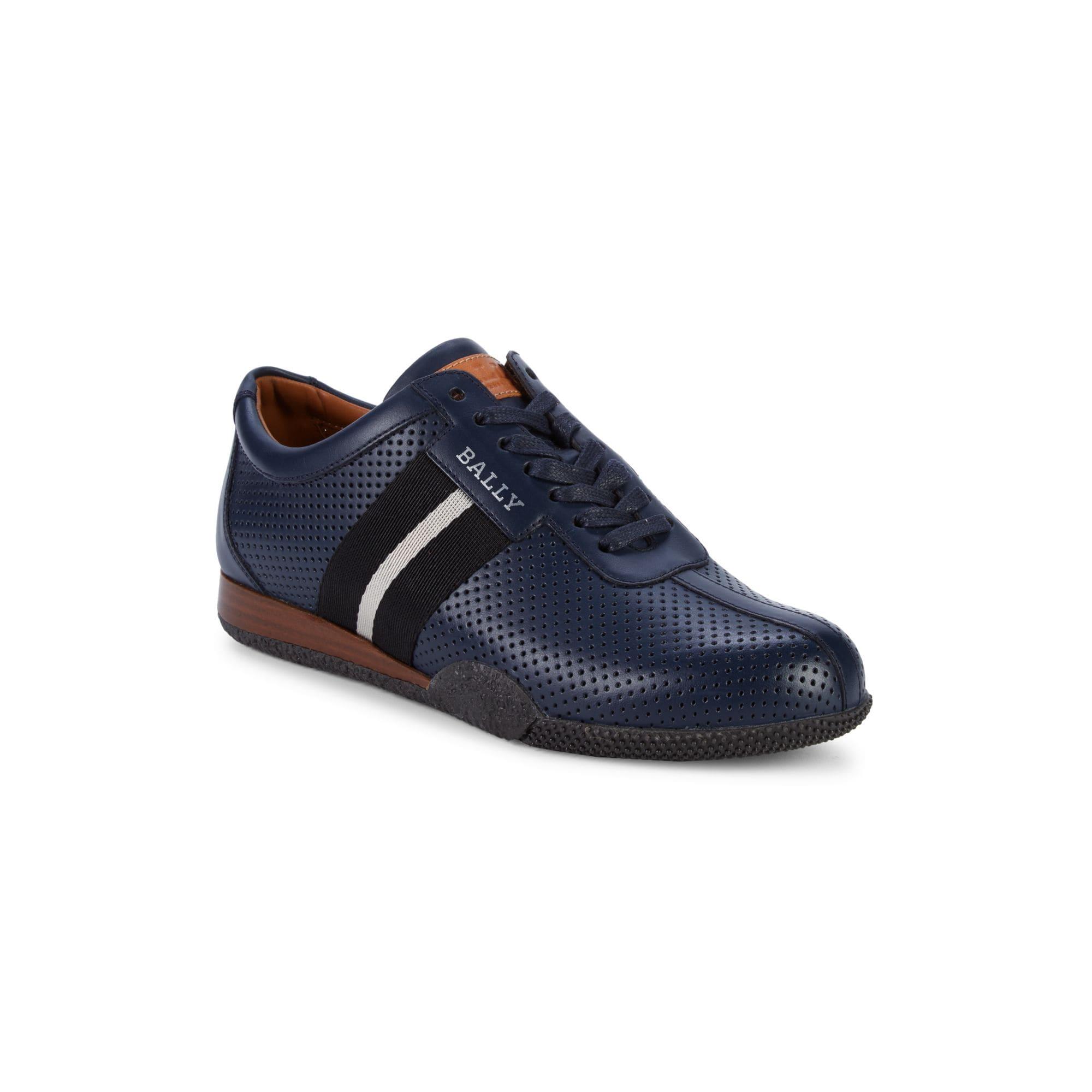 bally frenz perforated leather sneakers
