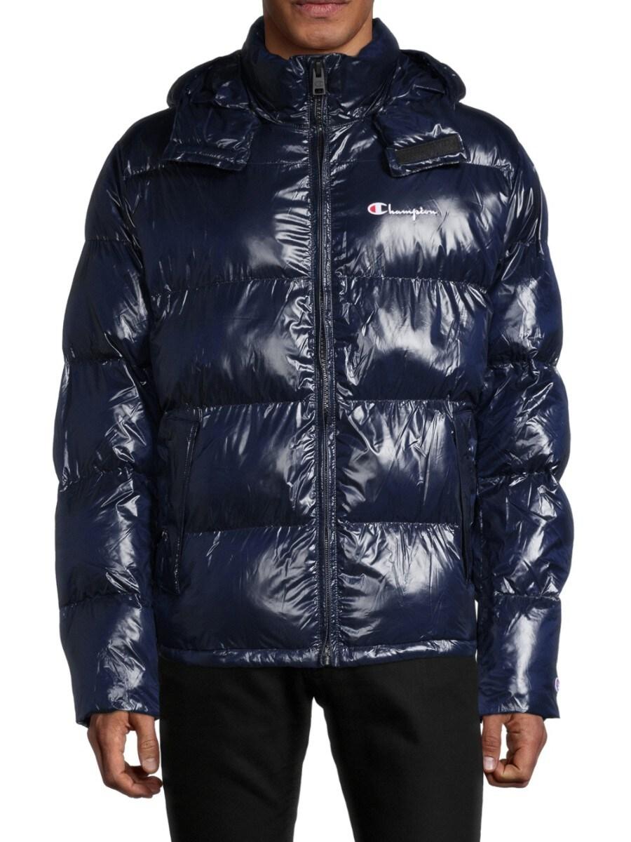 Champion Synthetic Men's Removable Hood Puffer Jacket - Navy - Size Xs in  Blue - Lyst