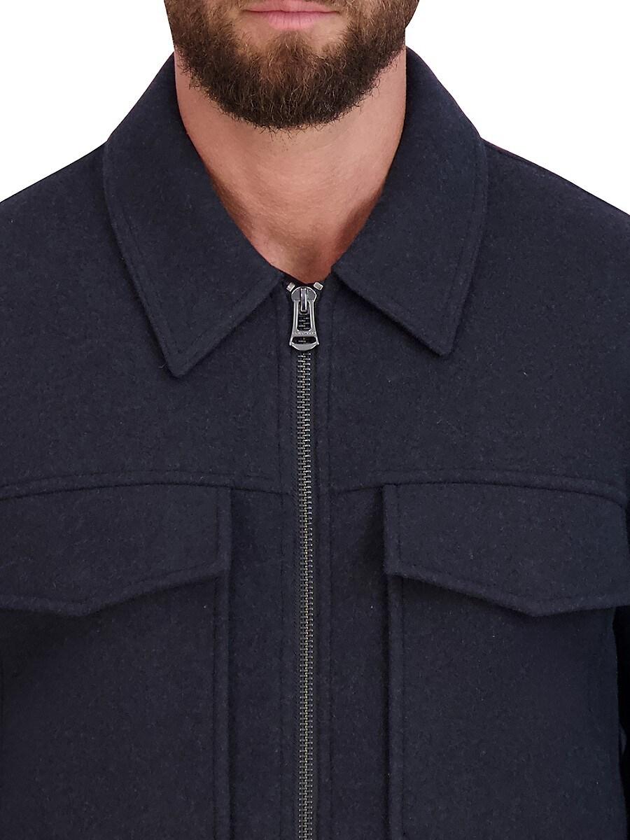 Cole Haan Wool Blend Trucker Jacket in Blue for Men | Lyst UK