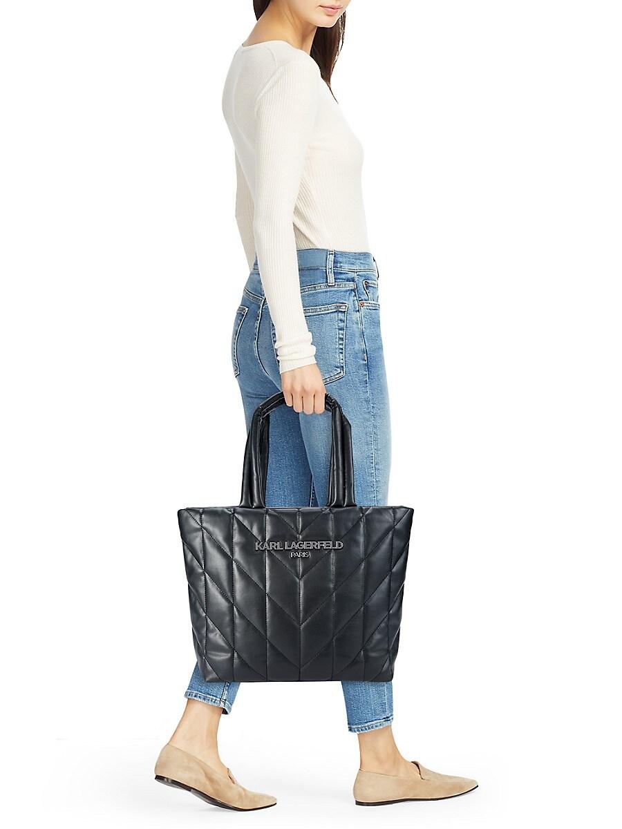 在庫有即発】Karl Lagerfeld QUILTING VOYAGE BIKER LARGE TOTE KARL LAGERFELD | WOMEN | VOYAGE BIKER MEDIUM TOTE | $198